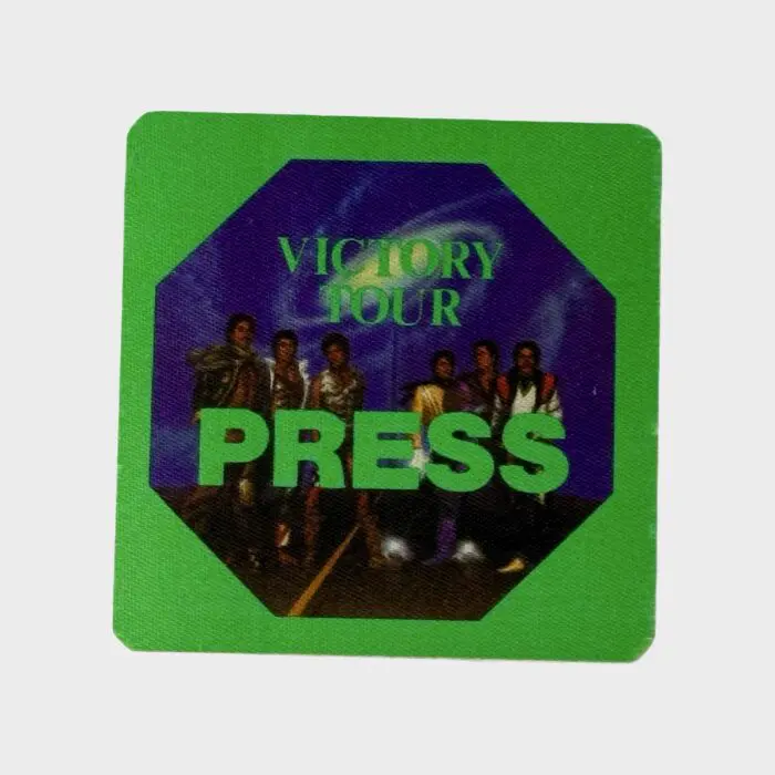 Jacksons Victory Tour Cloth Backstage Pass Press