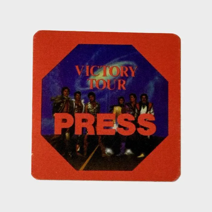Jacksons Victory Tour Cloth Backstage Pass Press
