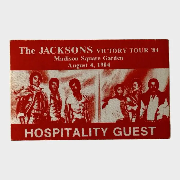 Jacksons Victory Tour Cloth Backstage Pass Madison Square Garden Hospitality Guest