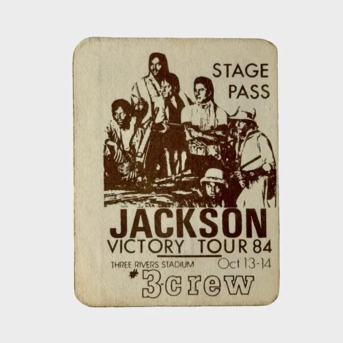 Jacksons Victory Tour Cloth Backstage Pass Pittsburgh Three Rivers Stadium