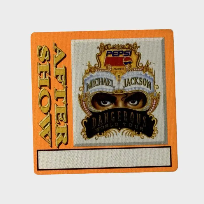 Michael Jackson Dangerous Tour Cloth Backstage Pass After Show