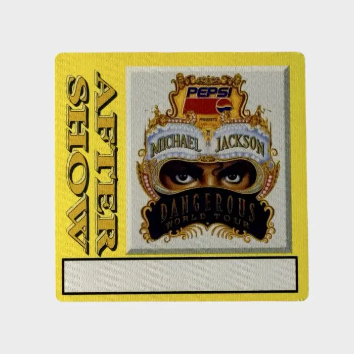 Michael Jackson Dangerous Tour Cloth Backstage Pass After Show