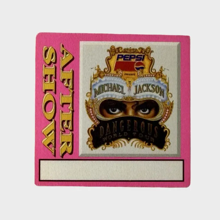 Michael Jackson Dangerous Tour Cloth Backstage Pass After Show
