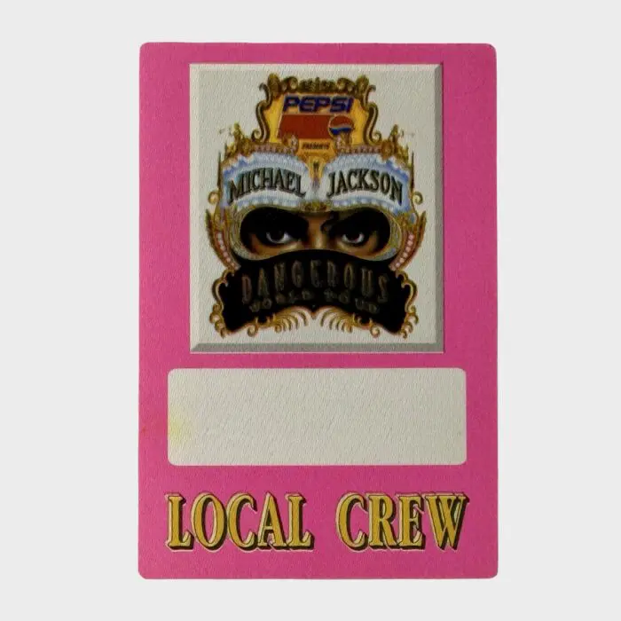 Michael Jackson Dangerous Tour Cloth Backstage Pass Local Crew