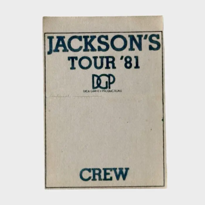 Jacksons Triumph Tour Cloth Backstage Pass Crew