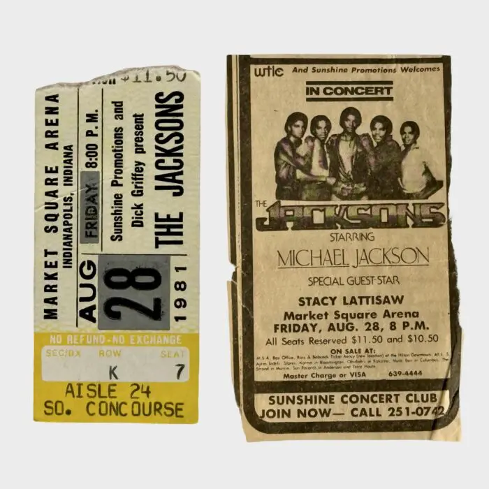 The Jacksons Triumph World Tour Ticket Stub Indianapolis August 28, 1981