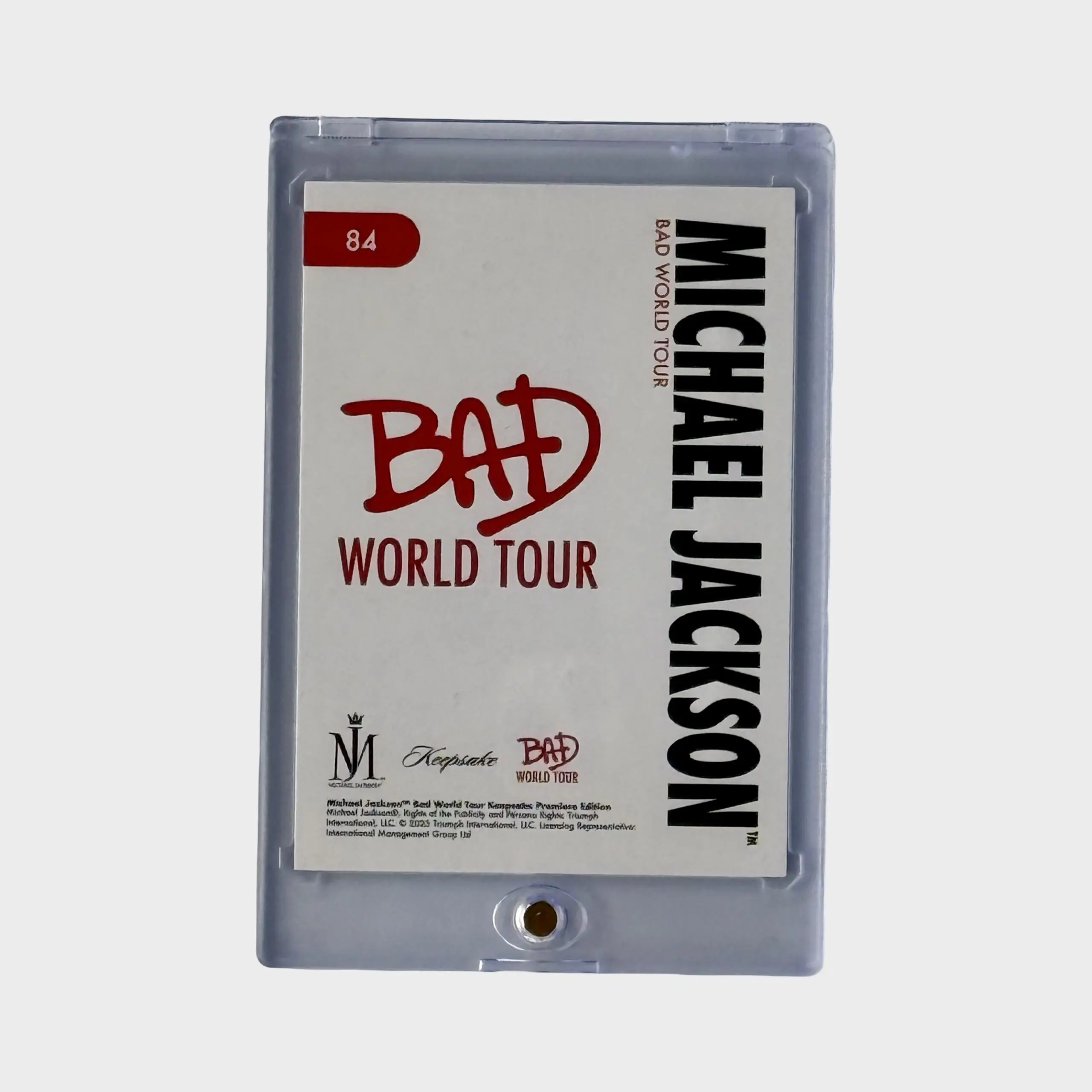 Michael Jackson BAD Tour Keepsake Trading Card # 84 Base