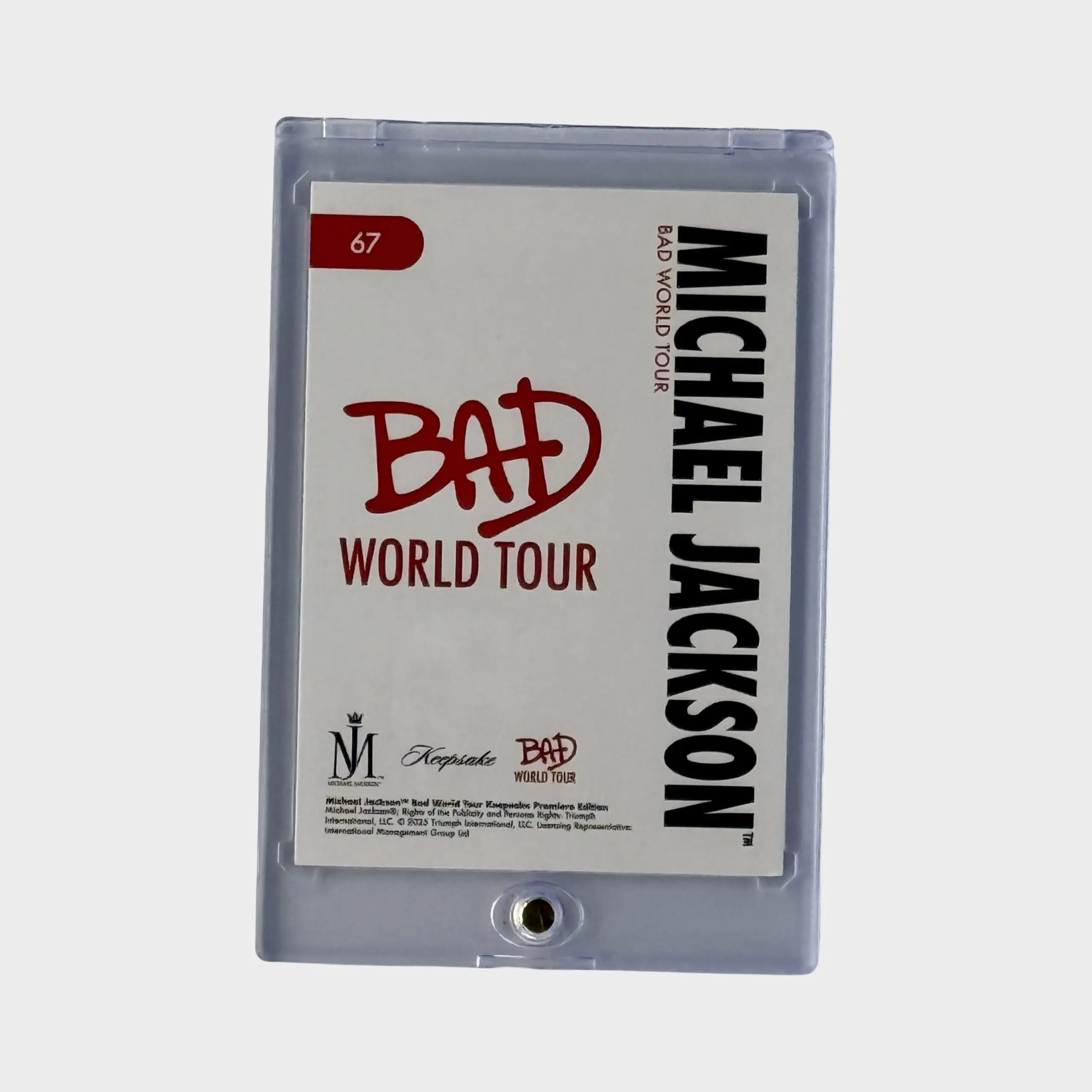 Michael Jackson BAD Tour Keepsake Trading Card # 67 Base