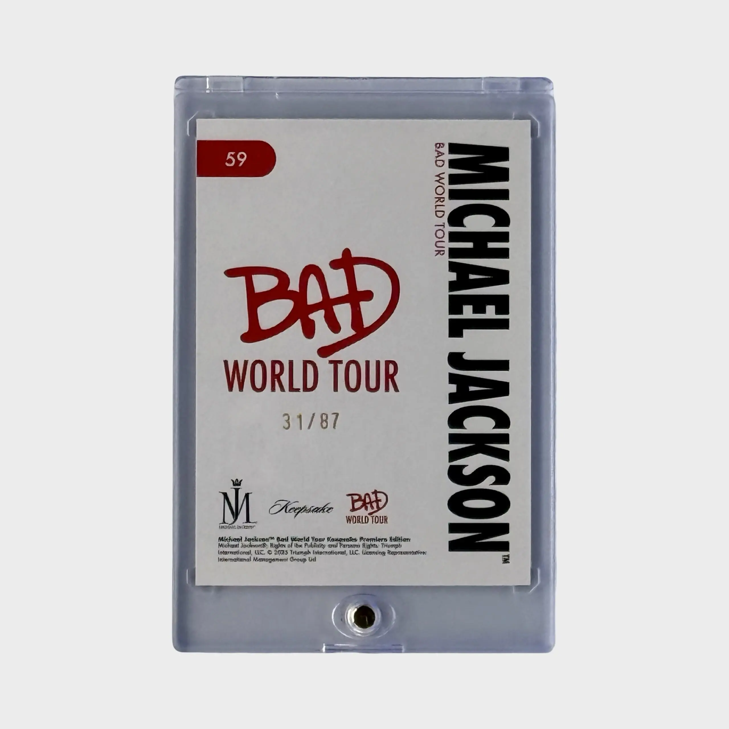 Michael Jackson BAD Tour Keepsake Trading Card # 59 Base