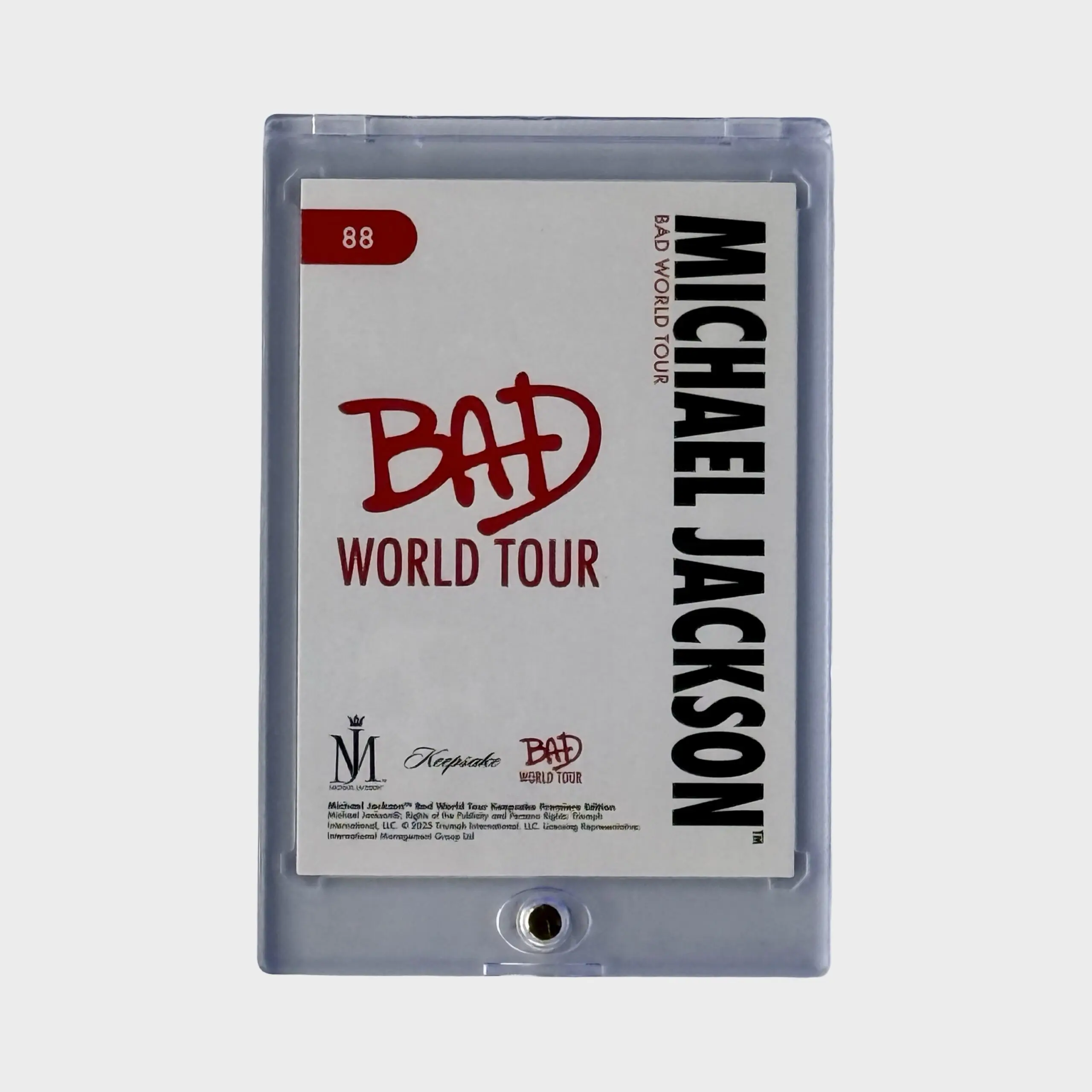 MICHAEL JACKSON BAD WORLD TOUR 8/15 カード Michael Jackson BAD Tour Keepsake Trading Card #88 | Throwback