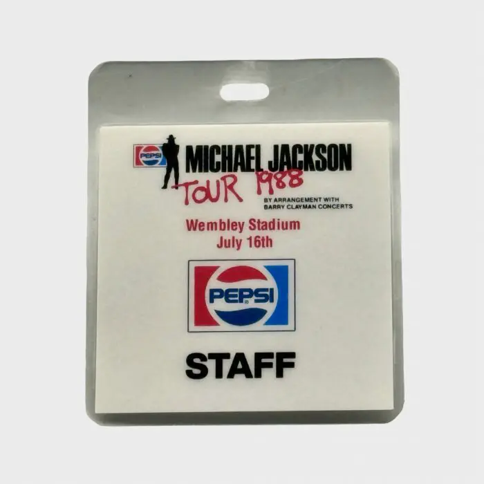 Michael Jackson BAD Tour Laminated Staff Backstage Pass Wembley Royal Concert