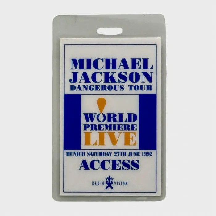 Michael Jackson Dangerous Tour Laminated Munich Backstage Pass