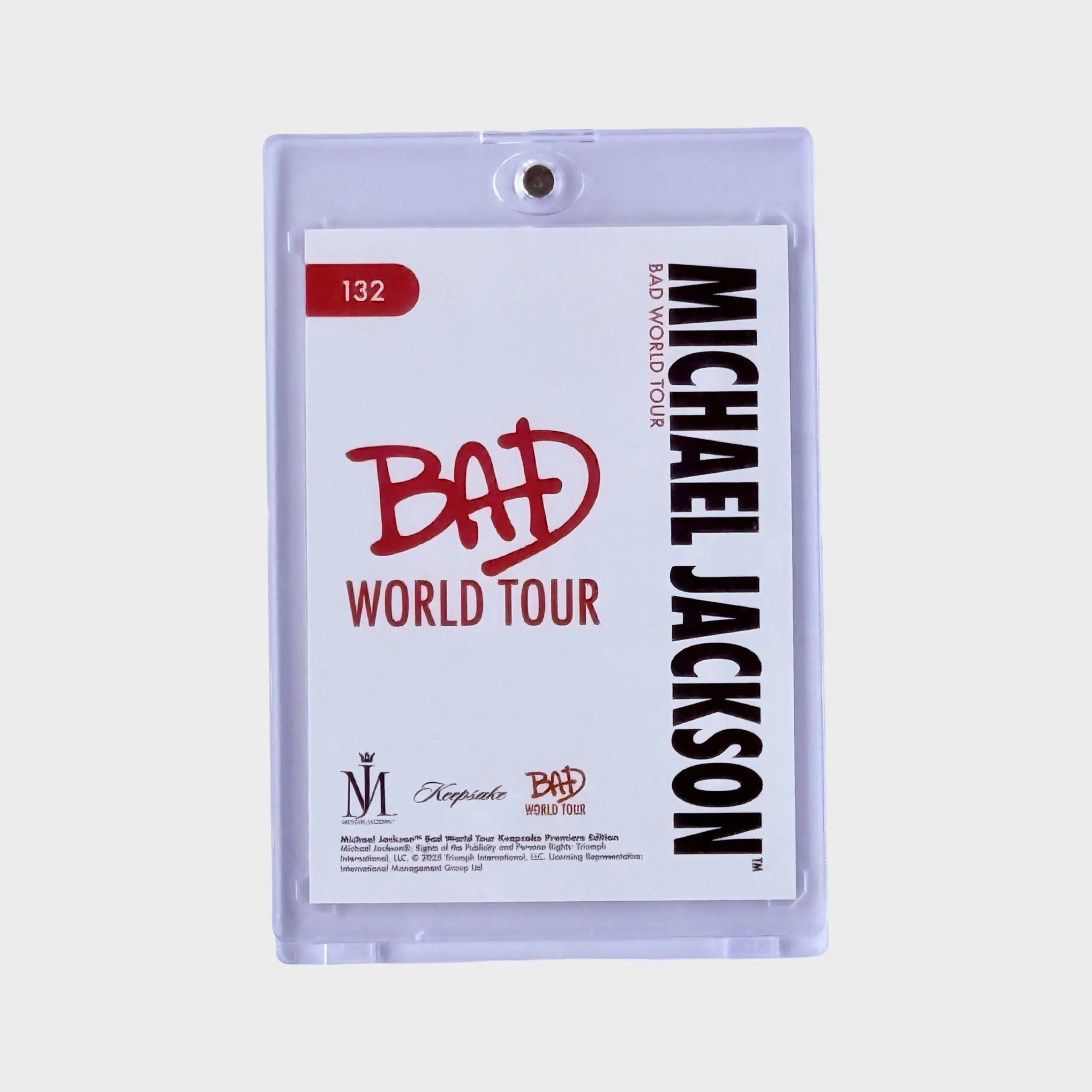 Michael Jackson BAD Tour Keepsake Trading Card # 132 Laser