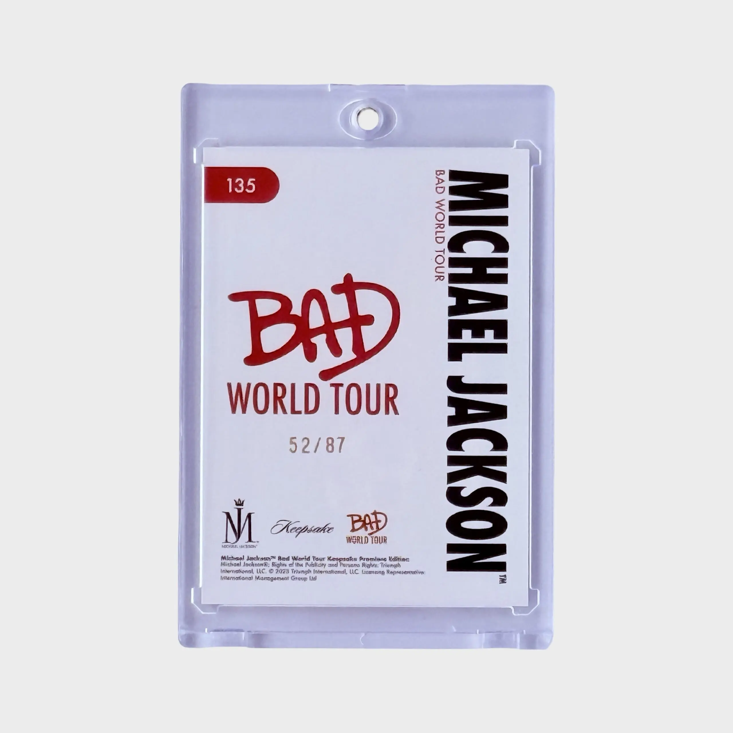 Michael Jackson BAD Tour Keepsake Trading Card # 135 Laser