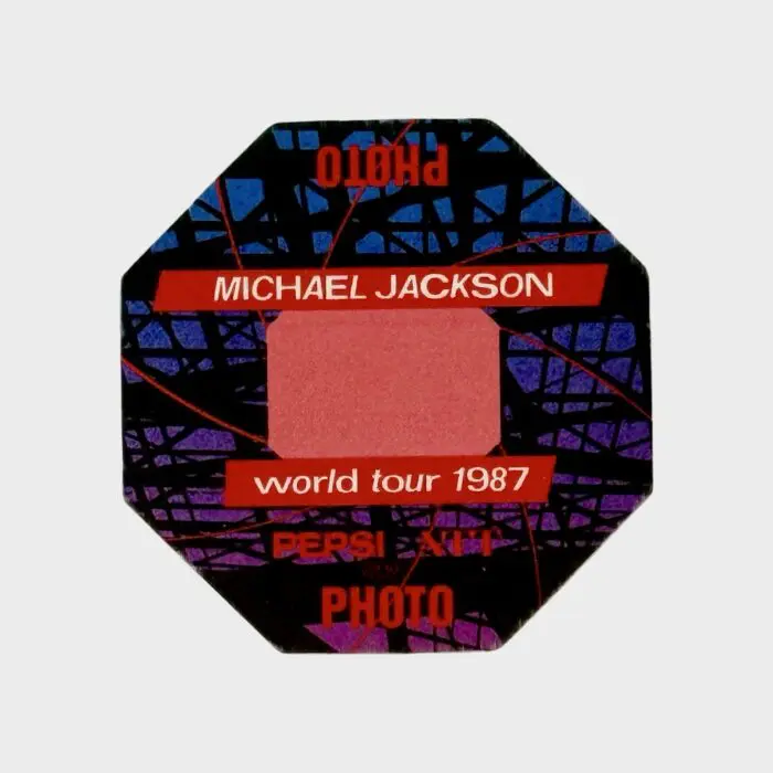 Michael Jackson BAD Tour Cloth Backstage Pass Photo