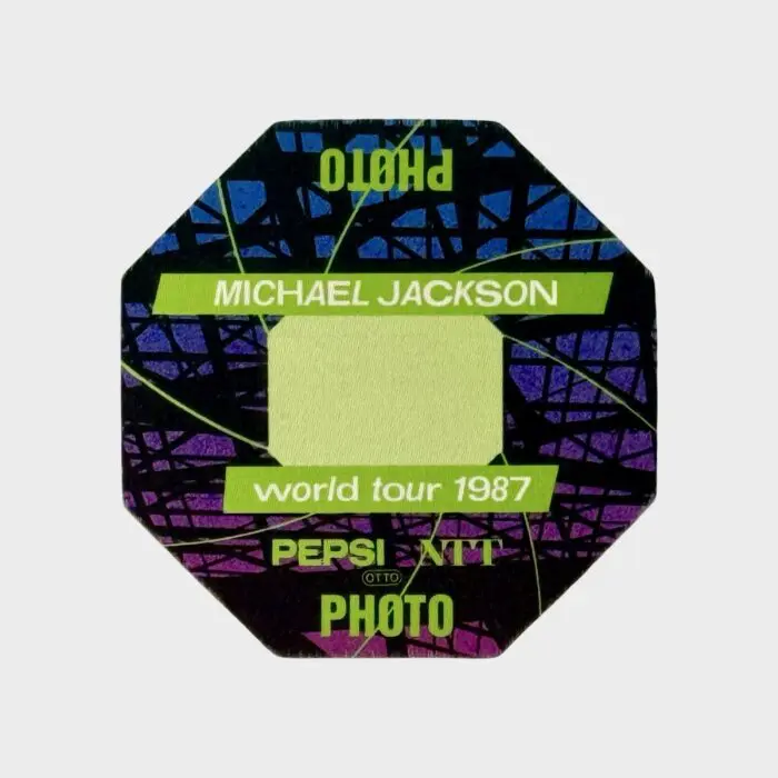 Michael Jackson BAD Tour Cloth Backstage Pass Photo