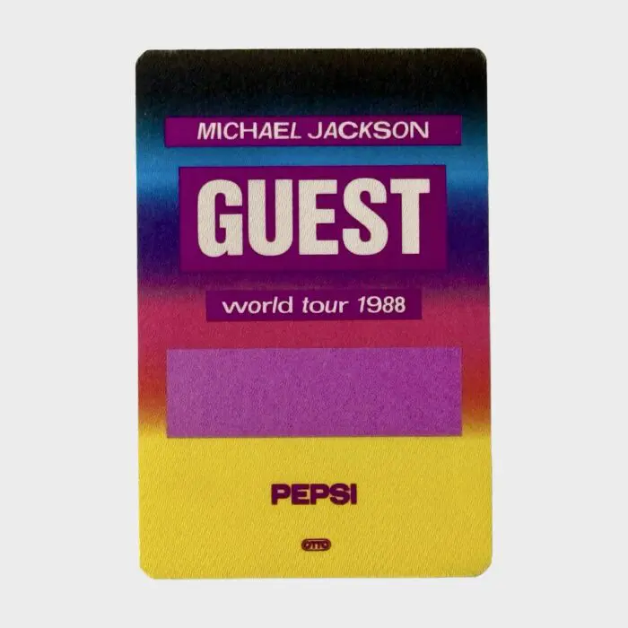 Michael Jackson BAD Tour Cloth Backstage Pass Guest