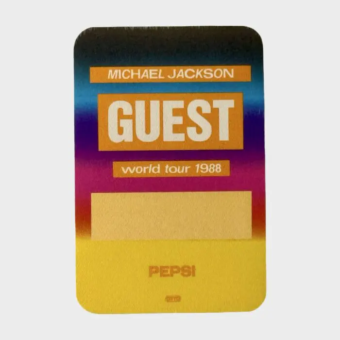 Michael Jackson BAD Tour Cloth Backstage Pass Guest