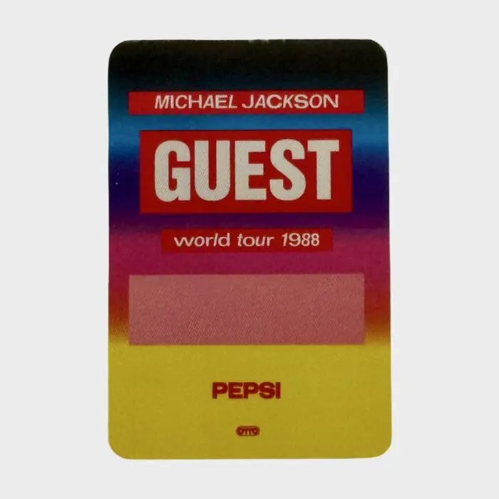 Michael Jackson BAD Tour Cloth Backstage Pass Guest
