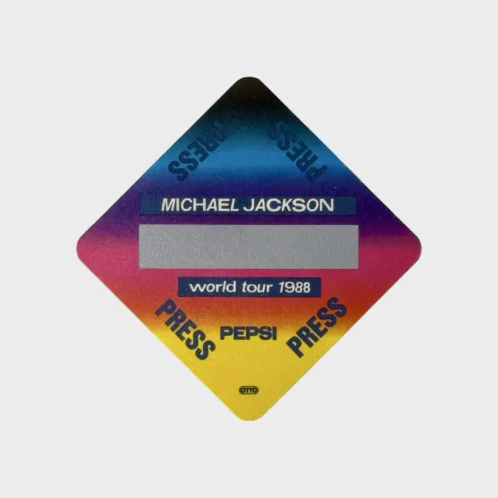 Michael Jackson BAD Tour Cloth Backstage Pass Press