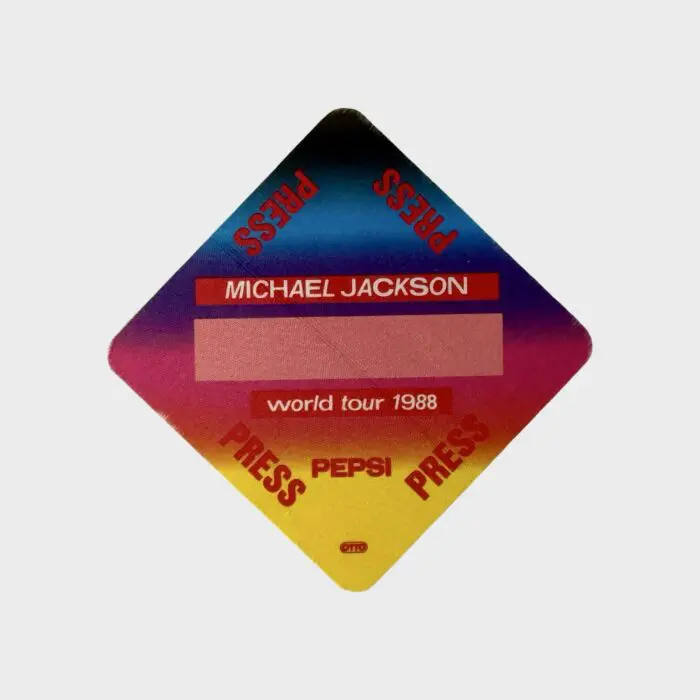 Michael Jackson BAD Tour Cloth Backstage Pass Press