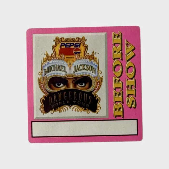 Michael Jackson Dangerous Tour Cloth Backstage Pass Before Show
