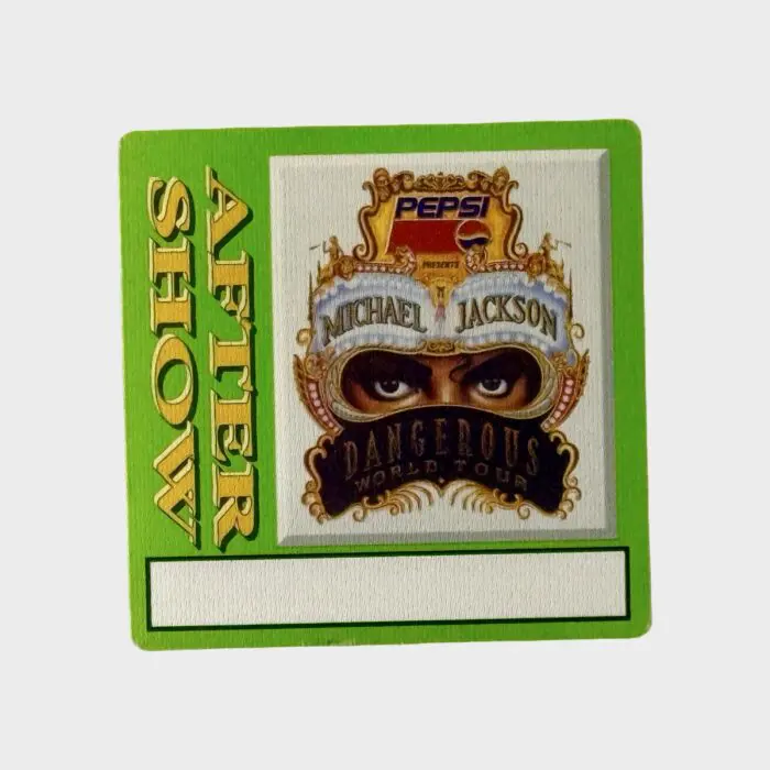 Michael Jackson Dangerous Tour Cloth Backstage Pass After Show