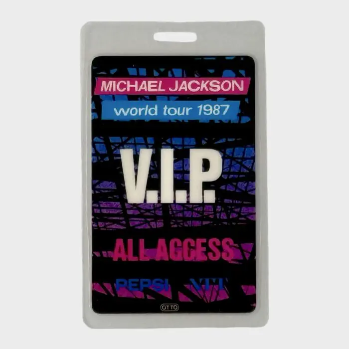 Michael Jackson BAD Tour Laminated Backstage Pass VIP All Access
