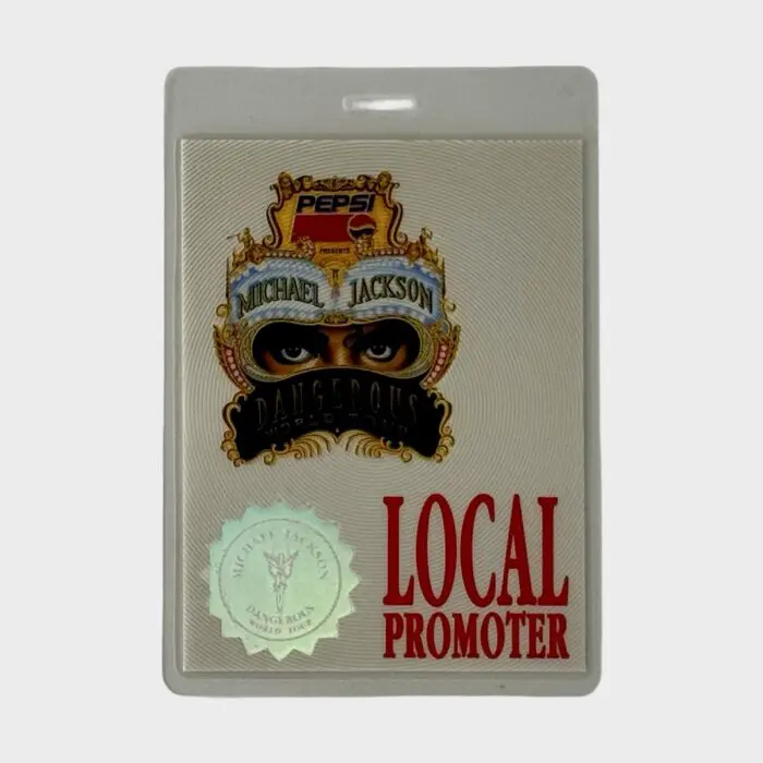 Michael Jackson Dangerous Tour Laminated Backstage Pass Local Promoter