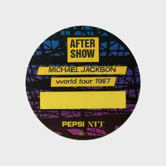 Michael Jackson BAD Tour Cloth Backstage Pass After Show
