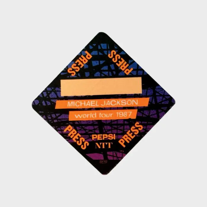 Michael Jackson BAD Tour Cloth Backstage Pass Press
