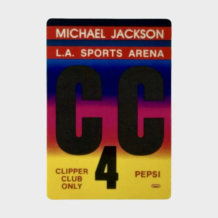 Michael Jackson BAD Tour Cloth Backstage Pass L.A. Sports Arena Clipper Club 4