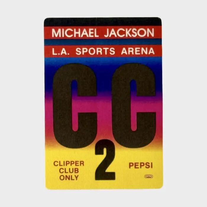 Michael Jackson BAD Tour Cloth Backstage Pass L.A. Sports Arena Clipper Club 2