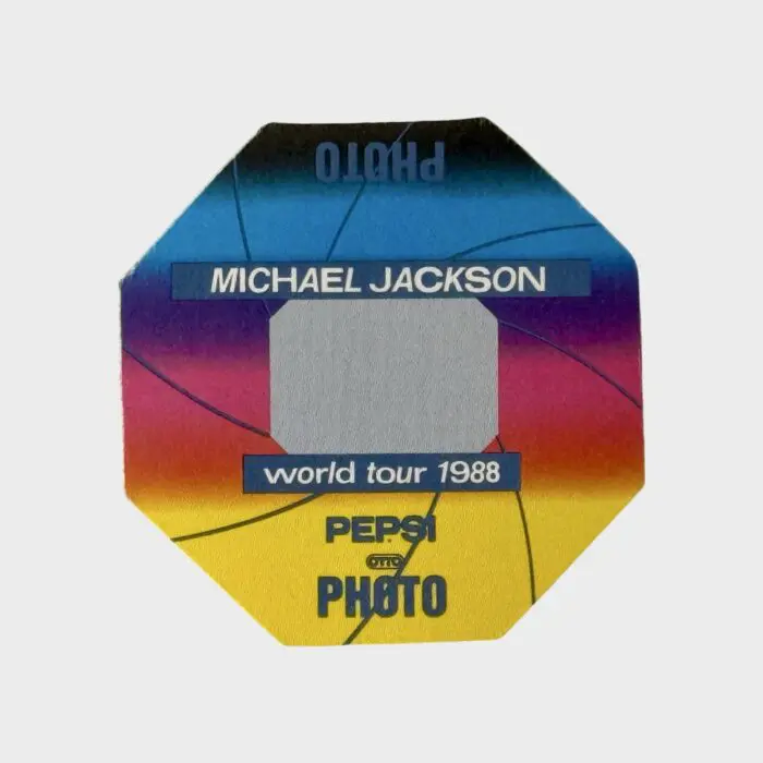 Michael Jackson BAD Tour Cloth Backstage Pass Photo