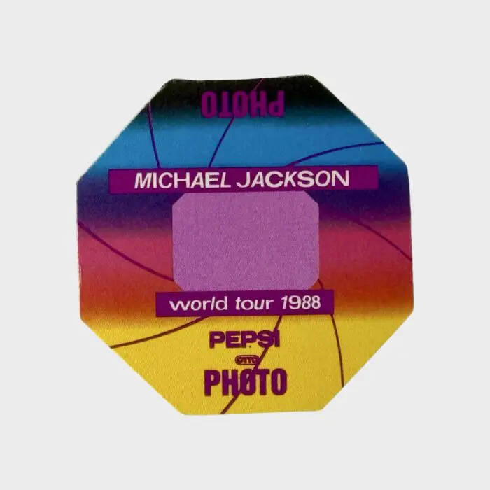 Michael Jackson BAD Tour Cloth Backstage Pass Photo