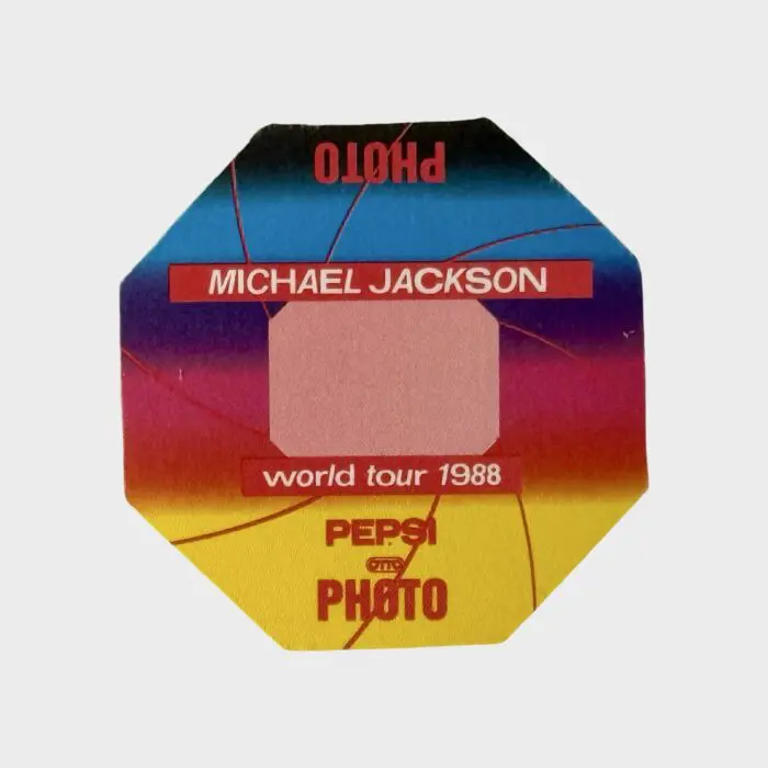 Michael Jackson BAD Tour Cloth Backstage Pass Photo