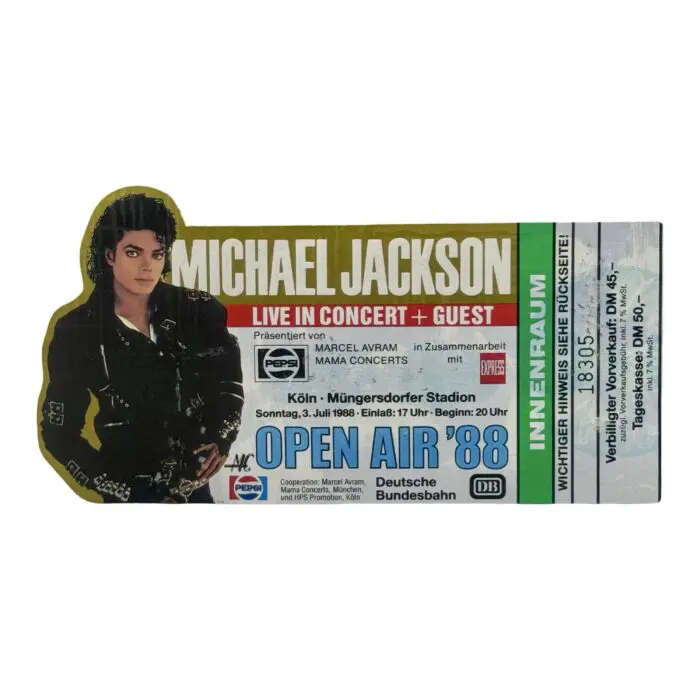 Michael Jackson BAD Tour Köln Germany Ticket July 3, 1988
