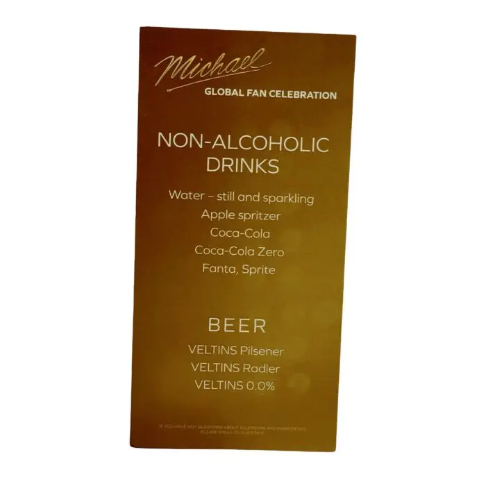 Michael (2026) Berlin Global Fan Celebration Promo Cocktail Drink Menu