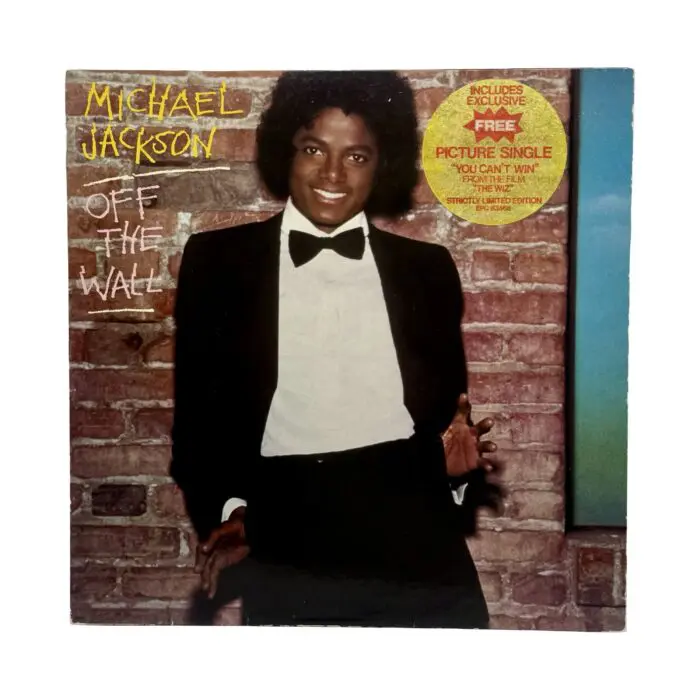 Michael Jackson Off The Wall LP Record + 45 Single (UK) Hype Sticker