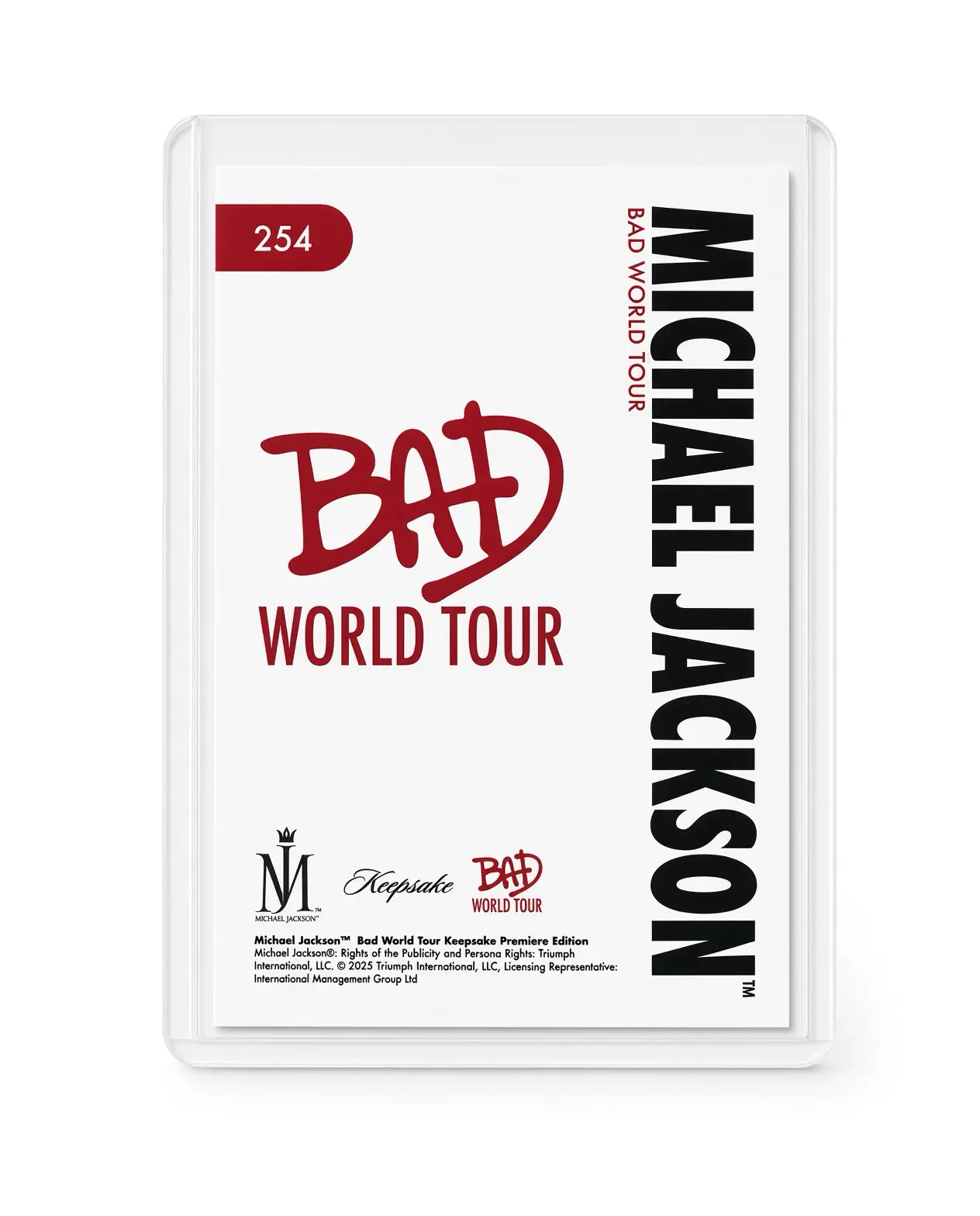 Michael Jackson BAD Tour Keepsake Trading Card #254 | Headlines | Hologram - Image 2