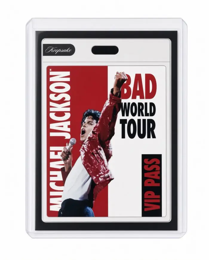 Michael Jackson BAD Tour Keepsake Trading Card #109 | VIP Pass | Black