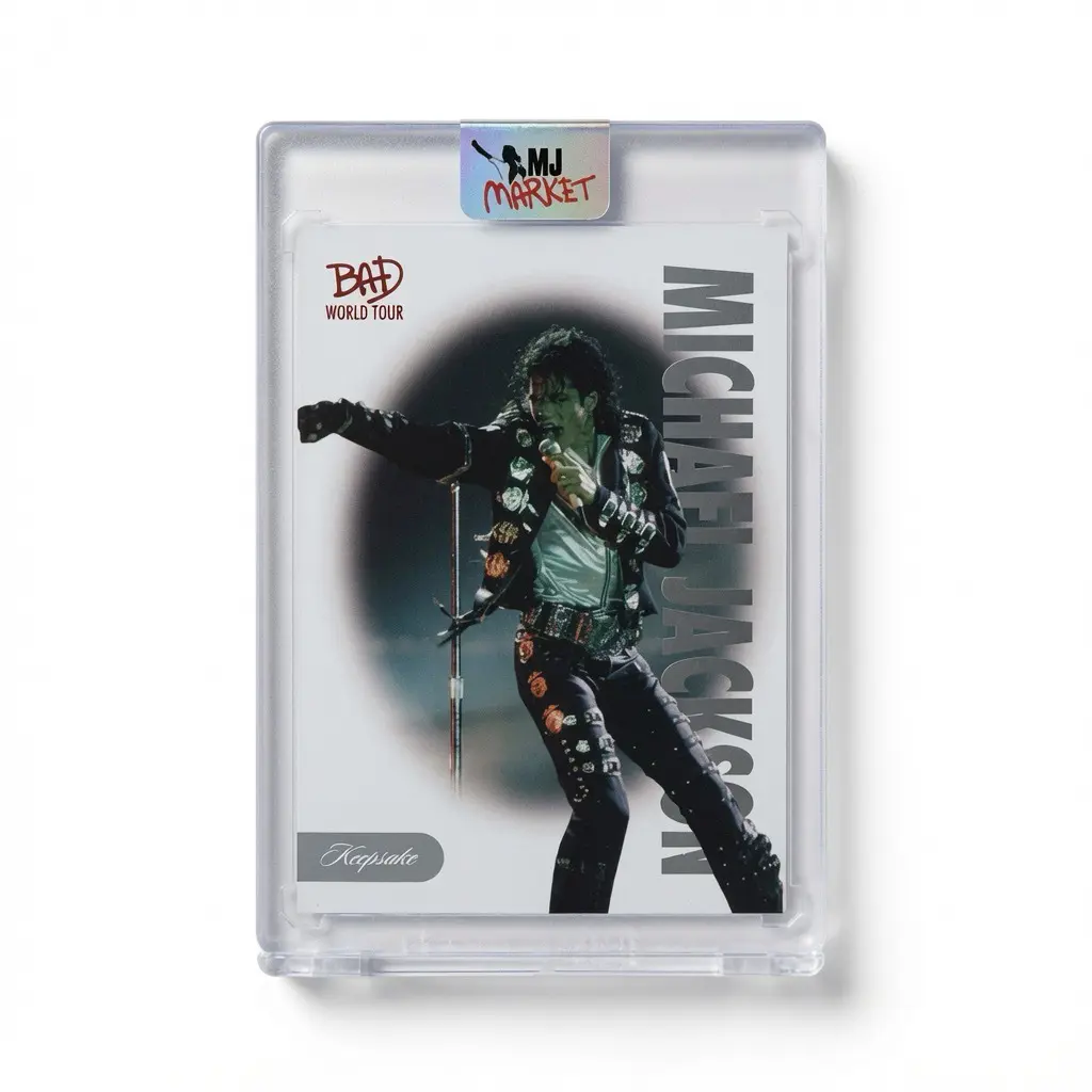 Michael Jackson BAD Keepsake Trading Card #28 Base | Platinum 01/15 ALPHA
