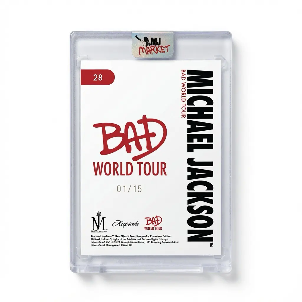 Michael Jackson BAD Keepsake Trading Card #28 Base | Platinum 01/15 ALPHA - Image 2