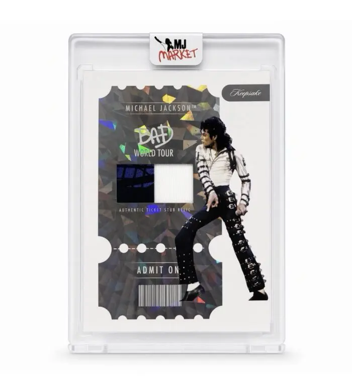 Michael Jackson Bad World Tour Keepsake  #282 Ticket Relic 13/15 Platinum Cracked Ice