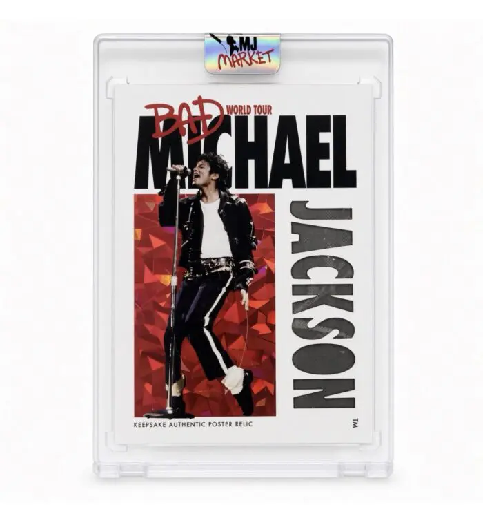 Michael Jackson Bad World Tour Keepsake #271 Poster Relic 85/87 Red Cracked Ice