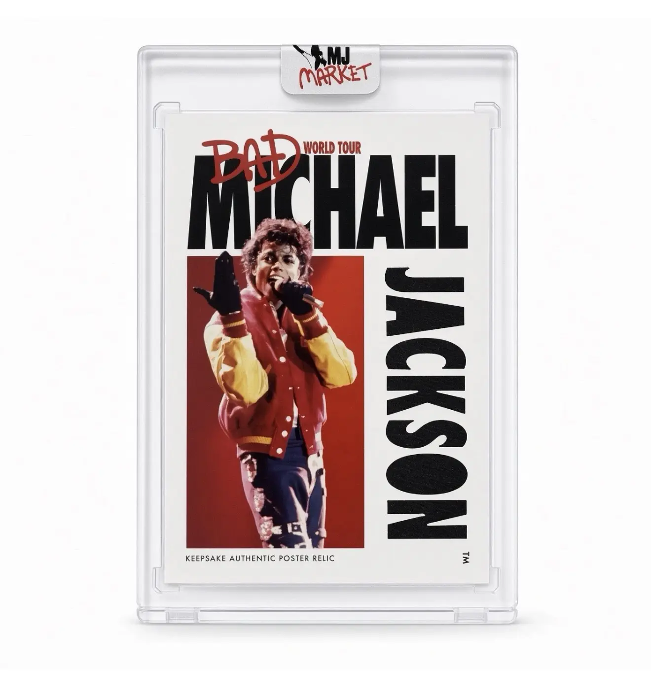 Michael Jackson Bad World Tour Keepsake #272 Poster Relic 66/87 Red Foil