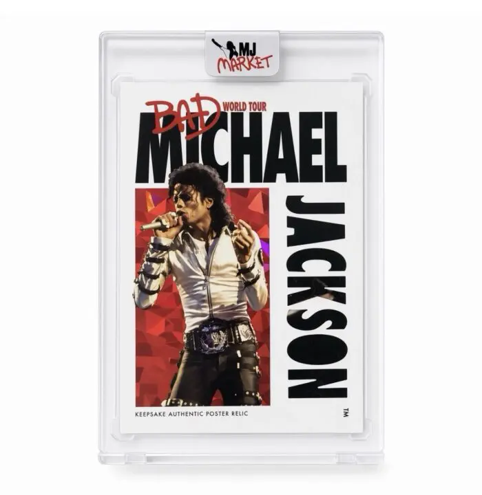 Michael Jackson Bad World Tour Keepsake #279 Poster Relic 06/87 Red Cracked Ice