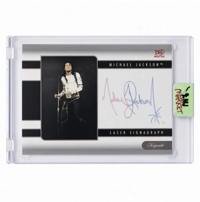 Michael Jackson BAD Keepsake Trading Card #147 Laser Signagraph | Platinum 01/15 ALPHA