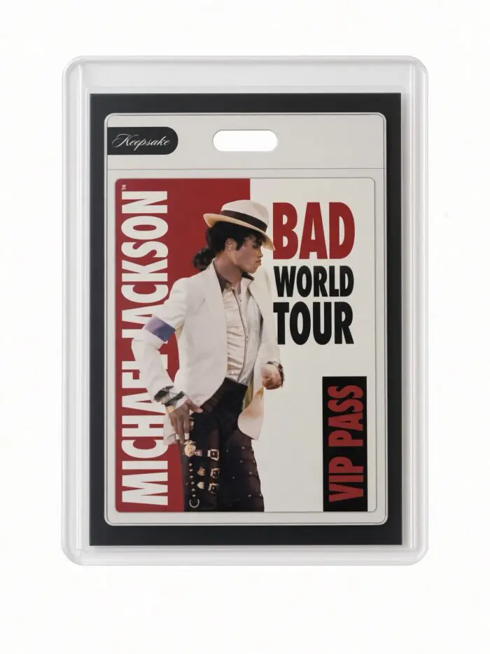 Michael Jackson BAD Tour Keepsake Trading Card #107 | VIP Pass | Black