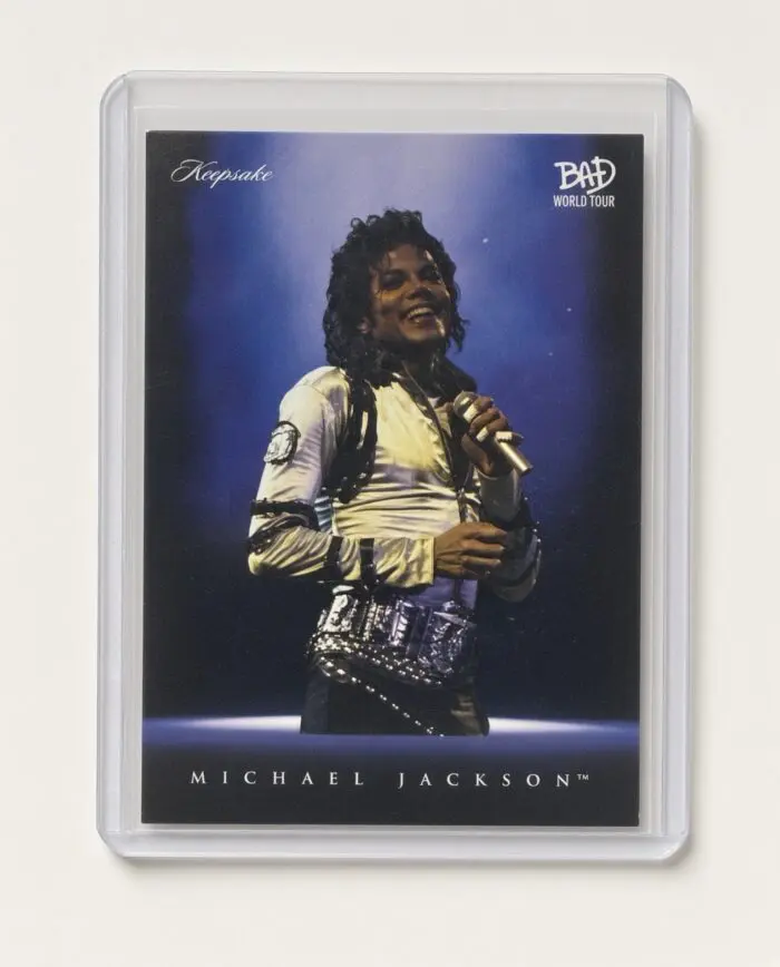 Michael Jackson BAD Tour Keepsake Trading Card #54 | Spotlight | Blue Fo